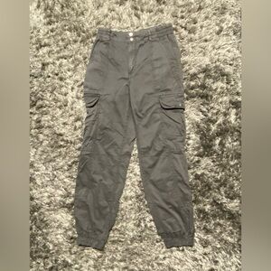 GARAGE Cargo Pants, Elastic Jogger Ankle, Dark Gray, Small